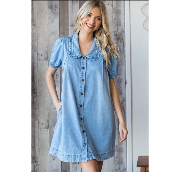 Blue Denim Mini Dress - Picture 7 of 7
